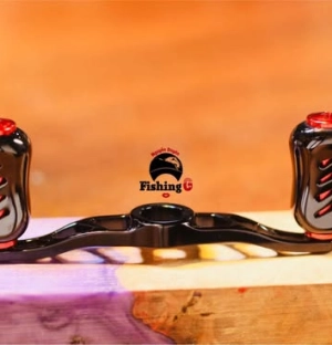 tay quay 90mm núm titan gắn máy câu cá 