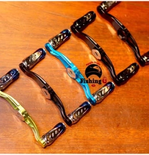 tay quay 90mm núm titan gắn máy câu cá 