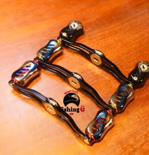 tay quay 100mm núm titan gắn máy câu cá 