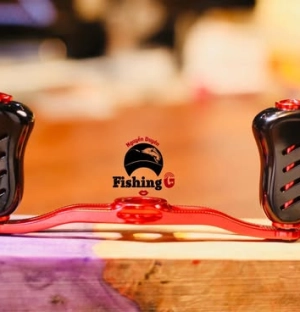 tay quay 100mm núm titan gắn máy câu cá 
