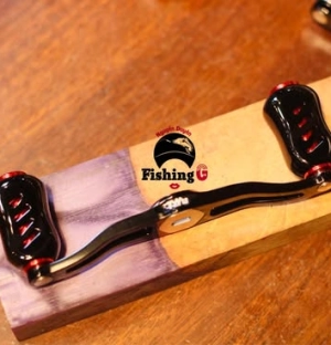 tay quay 100mm núm titan gắn máy câu cá 