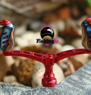 Tay quay đôi độ núm TITAN gắn máy câu SHIMANO