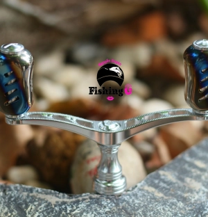 Tay quay đôi độ núm TITAN gắn máy câu SHIMANO