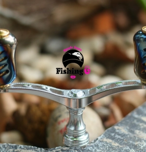 Tay quay đôi độ núm TITAN gắn máy câu SHIMANO