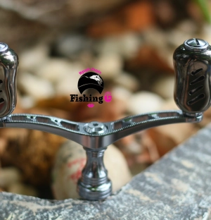 Tay quay đôi độ núm TITAN gắn máy câu SHIMANO