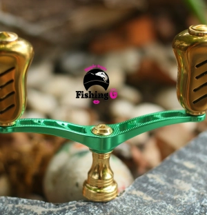 Tay quay đôi độ núm TITAN form to gắn máy câu SHIMANO