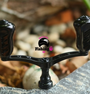 Tay quay đôi độ núm TITAN form to gắn máy câu SHIMANO