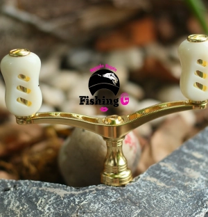 Tay quay đôi độ núm mạt chược gắn máy câu SHIMANO