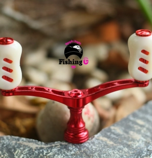 Tay quay đôi độ núm mạt chược gắn máy câu SHIMANO