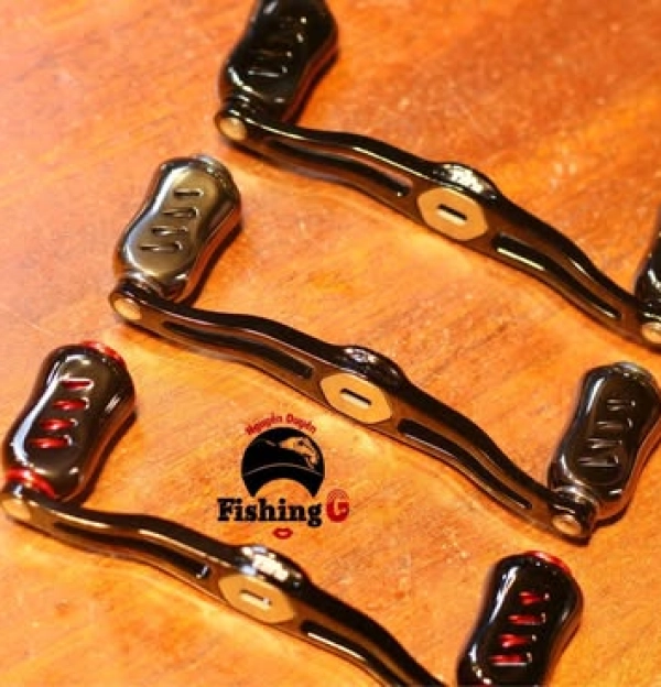 tay quay 100mm núm titan gắn máy câu cá 