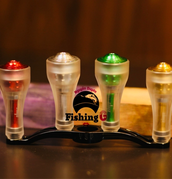 [ Độc - Lạ ] núm tay quay máy câu có đèn, lung linh. reel handle knob shimmer