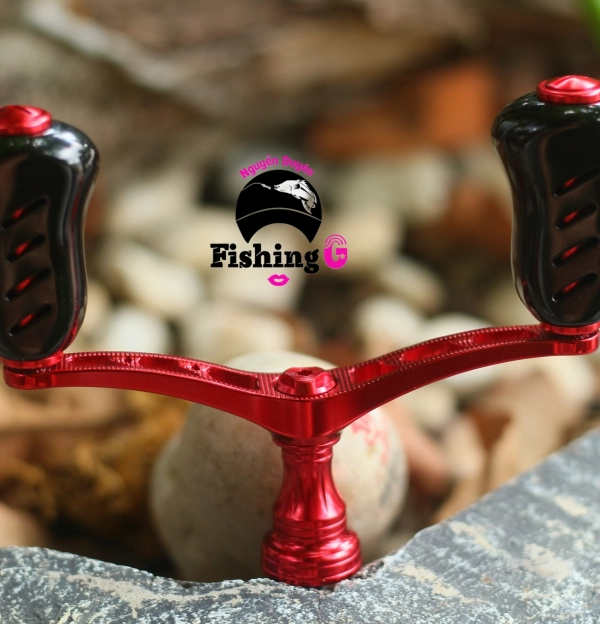 Tay quay đôi độ núm TITAN form to gắn máy câu SHIMANO