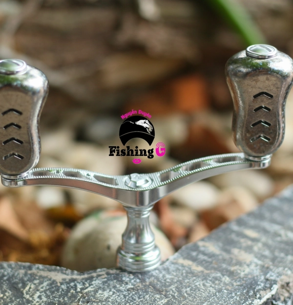 Tay quay đôi độ núm TITAN form to gắn máy câu SHIMANO