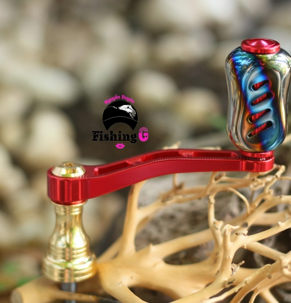Tay quay đơn độ núm TITAN gắn máy câu SHIMANO