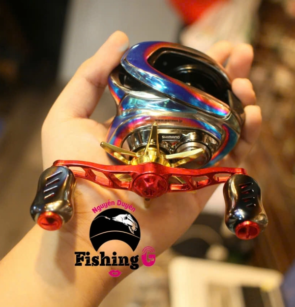 tay quay 90mm núm titan gắn máy câu cá 